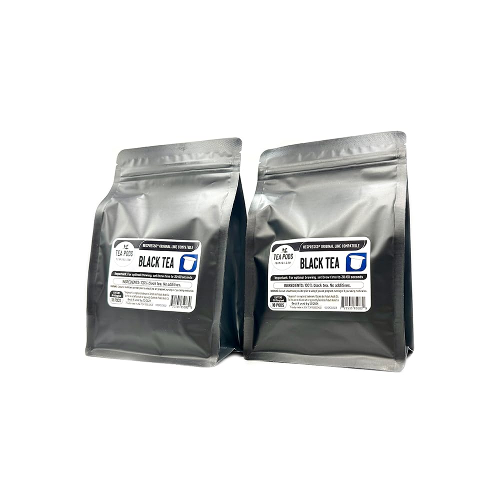 TEA BOQUETE Black Tea Pods for Nespresso OriginalLine, 36 Count (Pack of 2) Ceylon Tea compact pieces