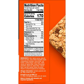 KIND Healthy Grains Energy Bars  Peanut Butter Dark Chocolate  18g Whole Grains  Made with Super Grains  Gluten Free Snacks  40 Ct.