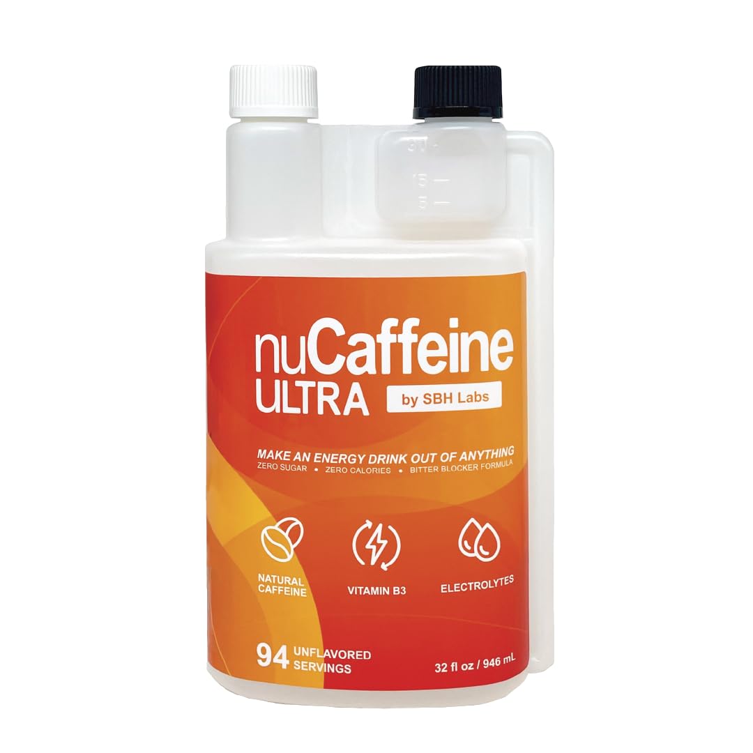 SBH Labs nuCaffeine Ultra Energy Drink Mix | 94 Servings | 32 Fl Oz | Caffeine from Coffee Beans, Vitamins & Electrolytes
