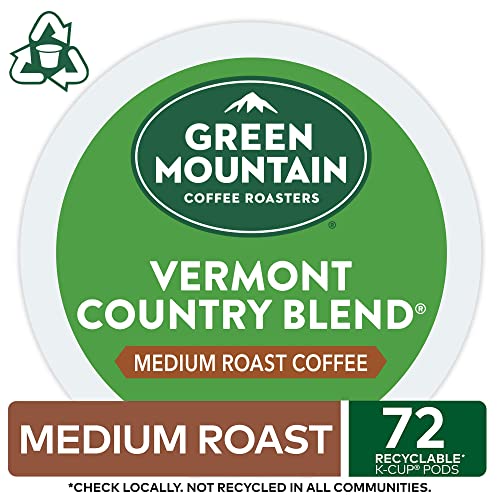 Green Mountain Coffee Roasters Vermont Country Blend Keurig Single-Serve K-Cup Pods, Medium Roast Coffee, 72 Count (6 Packs of 1