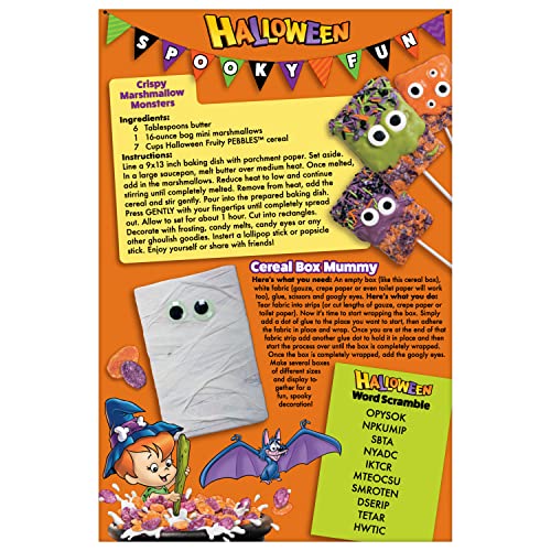 Post Halloween Fruity PEBBLES kids breakfast cereal, 10 oz