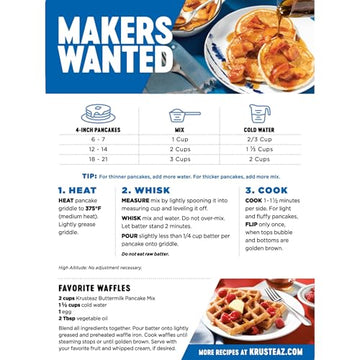 Krusteaz Light and Fluffy Buttermilk Complete Pancake Mix, Waffle and Pancake Mix, Just Add Water, 32 oz Box