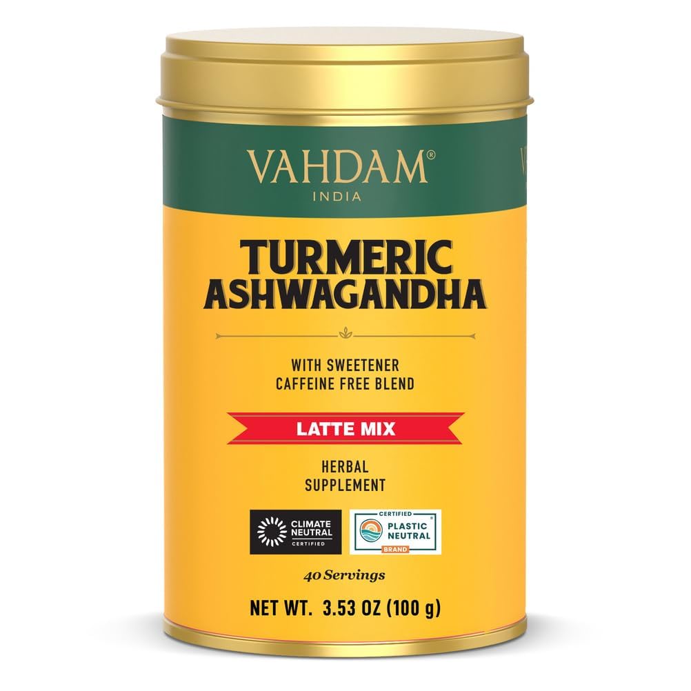 Vahdam, Turmeric Ashwagandha - Ashwagandha With Turmeric, Ginger & Black Pepper | Non-Gmo & Gluten Free | Herbal Nutrition Product - 40 Servings