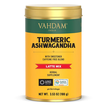 Vahdam, Turmeric Ashwagandha - Ashwagandha With Turmeric, Ginger & Black Pepper | Non-Gmo & Gluten Free | Herbal Nutrition Product - 40 Servings