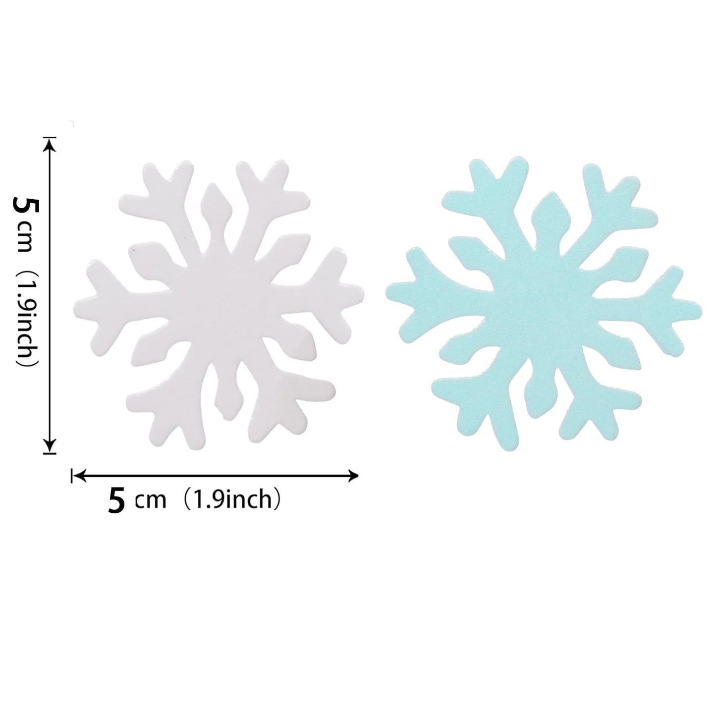 YOcity 50PCS Edible Snowflakes Cake Decorations, Wafer Paper, 1.9 inches, Blue+White Mix, Frozen Theme Party Supplies