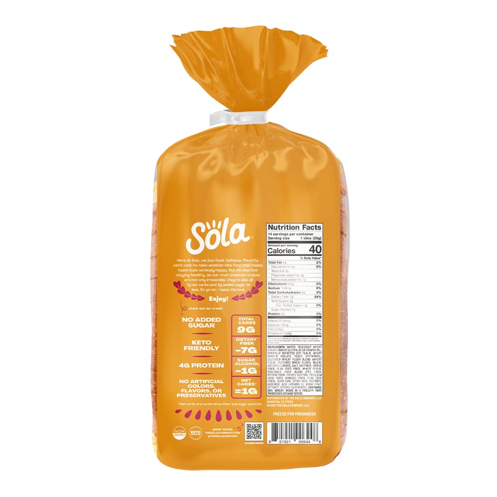 Sola Golden Wheat Bread, Non-GMO, 14 OZ Loaf (2 Pack)