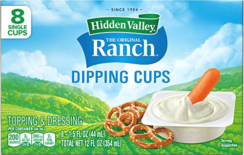 Hidden Valley Ranch Dressing & Dipping Sauce, Ranch Dressing, Gluten Free Salad Dressing To Go Cups, On-the-Go Dipping Sauce, 1.