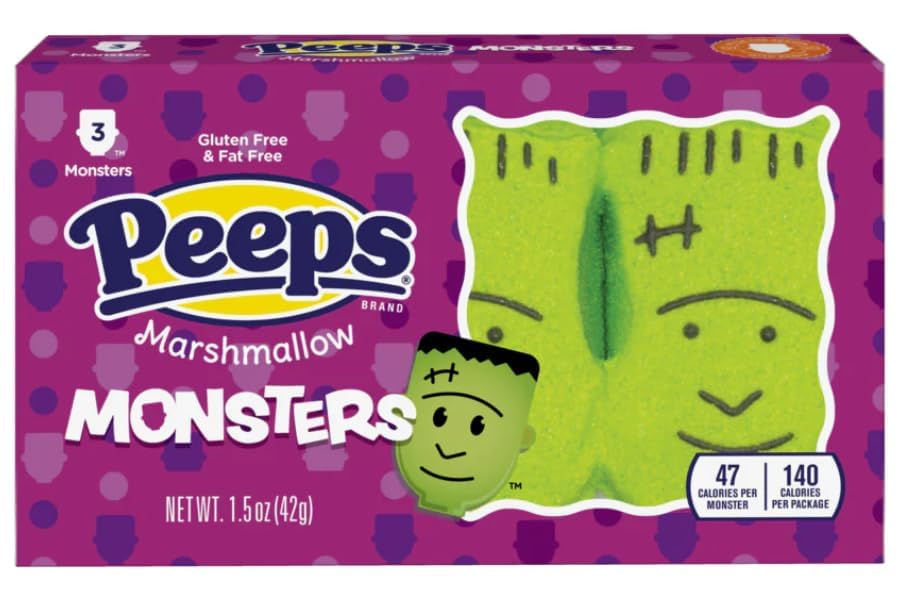 Peeps Halloween Peep Variety Pack of Marshmallows  Delicious Classic  with One Packet Each  Skulls  Pumpkins  Monsters and Ghosts (Pack of 4)
