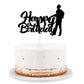 LVEUD Camera Photographer Happy Birthday Cake Topper Black Photography Lovers Party Cake Decorations