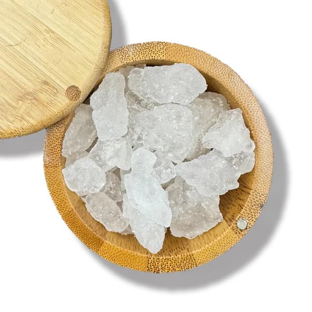 Evergreen Herbs Piedra Alumbre Alum Stone 8 oz. - Phitkari Crystal Stone of Alumbre, Piedre Alum, Alum Rock, Fitkari - Resealabl