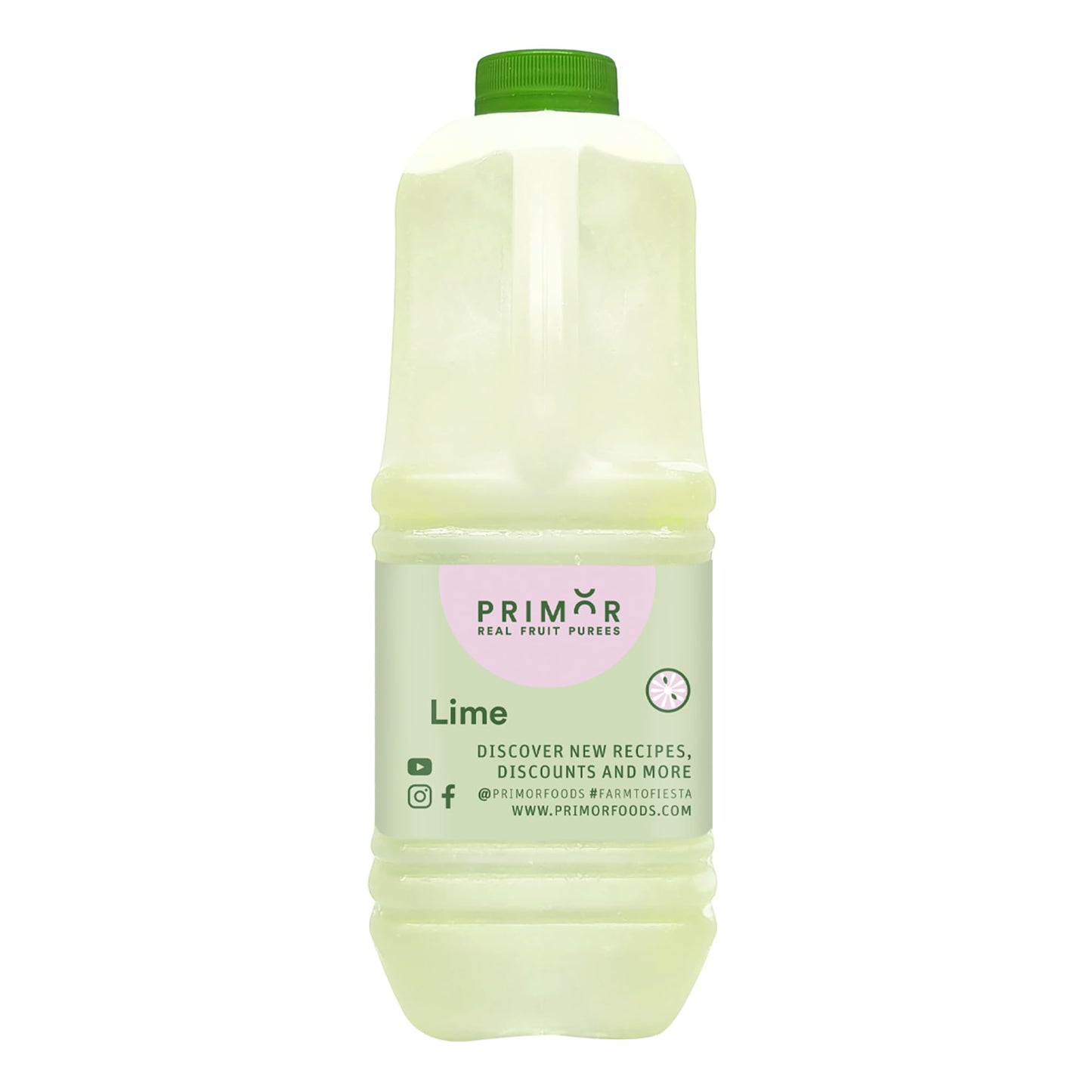PRIMOR Fruit Puree - Lime, 64 Fl Oz, Made with Real Fruit, Ideal for Juices, Smoothies, Cocktails, and Desserts