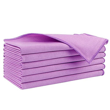 Homexcel Microfiber Glass Cleaning Cloths 6 Pk, Lint Free Streak Free, Reusable Microfiber Cleaning Cloth For Cleaning Windows, 