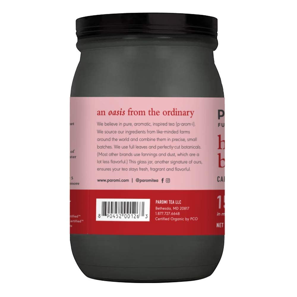 Paromi Hibiscus Berry Organic Herbal Tea - Signature Jar, 15 Count