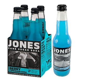 Jones Soda Co. Berry Lemonade Soda Flavor | 100% Cane Sugar Soda | Craft Soda Pop | Soda Soft Drinks | 12 Oz Glass Bottle Soda (