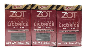 Zot 100% Pure Organic Licorice, Original Fl., 0.88 Ounce Flip Top Box, Set Of 3 Boxes