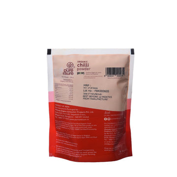 Pure & Sure Byadagi Organic Red Chilli Powder - 100Gm | 100% Natural Lal Mirch | No Preservatives, No Additives, No Colours | Pe