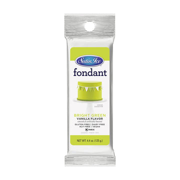Satin Ice Bright Green Fondant, Vanilla, 4.4 Ounces