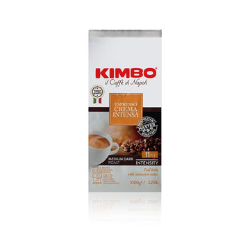 Kimbo Espresso Crema Intensa Whole Bean Coffee - Blended And Roasted In Italy - Medium To Dark Roast With A Full Body Cinnamon F