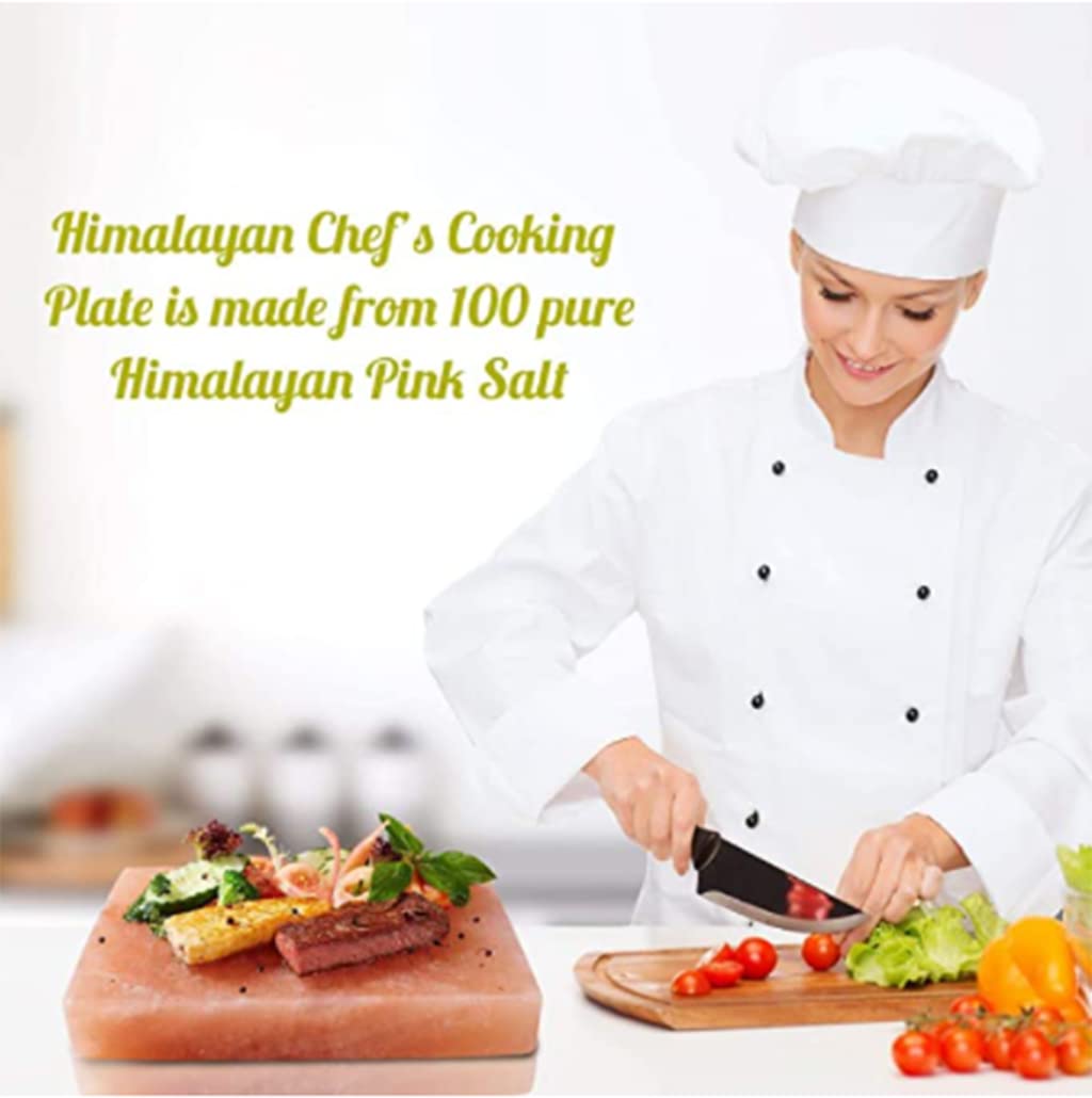 OULLYY Himalayan Salt Plate Set, 12 x 8 x 1.6, Pink, Includes Holder for Grilling, Searing, Chilling, Cutting, and Serving