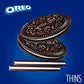Oreo Thins Chocolate Sandwich Cookies, Family Size, 11.78 oz, Brown, Model Hengulus