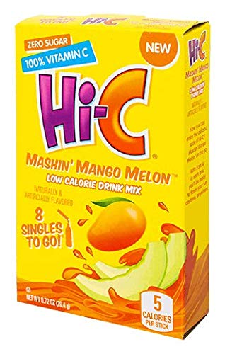 Hi-C Singles To Go Drink Mix Variety Pack, 2 Blazin' Blueberry, 2 Flashin' Fruit Punch, 1 Grabbin' Grape, 1 Mashin' Mango Melon,