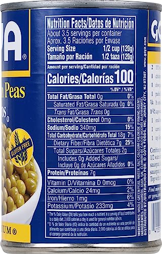 Goya Foods Whole Green Peas, 15.5 Ounce (Pack Of 24)