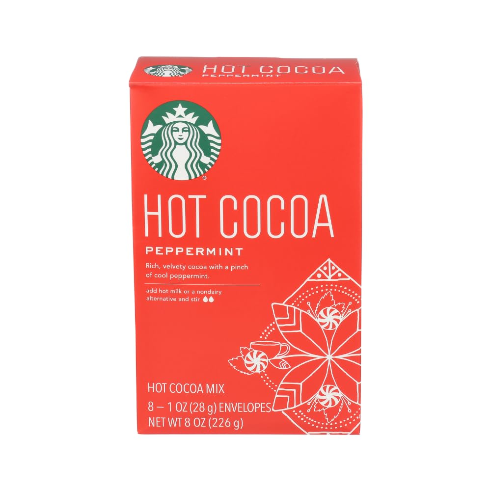 Starbucks Hot Cocoa Mix Packets Variety Pack, 1 Box Peppermint Hot Cocoa, 1 Mix Classic Hot Cocoa, 1 Box Marshmallow Hot Cocoa,