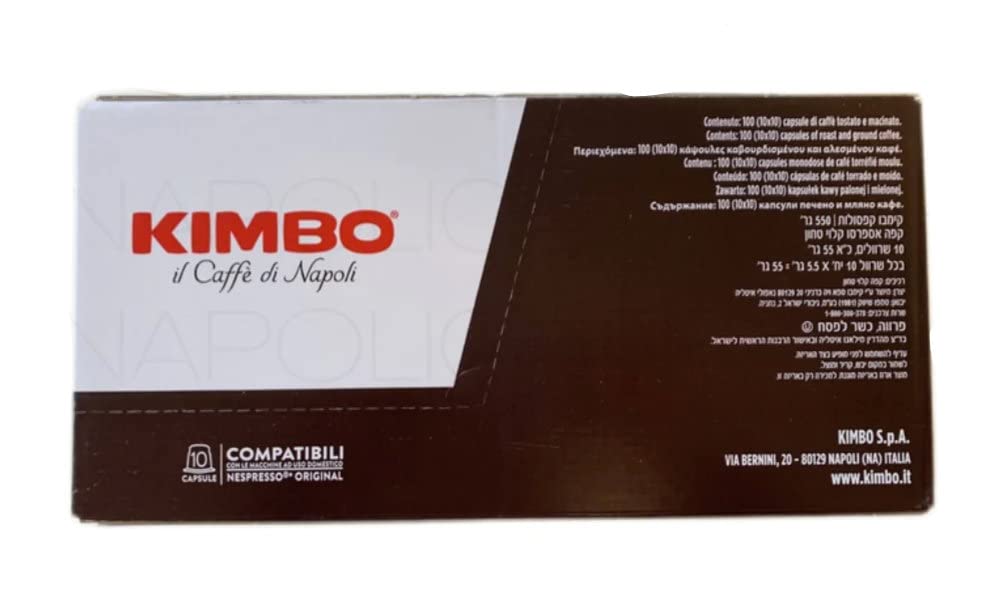 KIMBO Espresso Napoli Nespresso Capsules, 100% Arabica Coffee, 100 Count