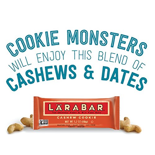 Larabar Gluten Free Bar, Cashew Cookie, 1.7 Oz Bars (16 Count), Whole Food Gluten Free Bars, Dairy Free Snacks