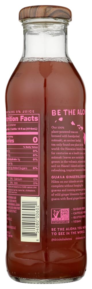 Shaka Tea Guava Gingerblossom Tea, 14 Oz (Pack Of 12)