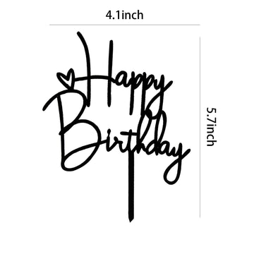 Happy Birthday Cake Topper Cake Topper Decoration Birthday Cake Supplies (Black Cake Topper)