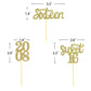 24 Pcs Sweet 16 Gold Glitter Birthday Cupcake Toppers For 16Th Birthday Celebrating Party Decorations (Gold)