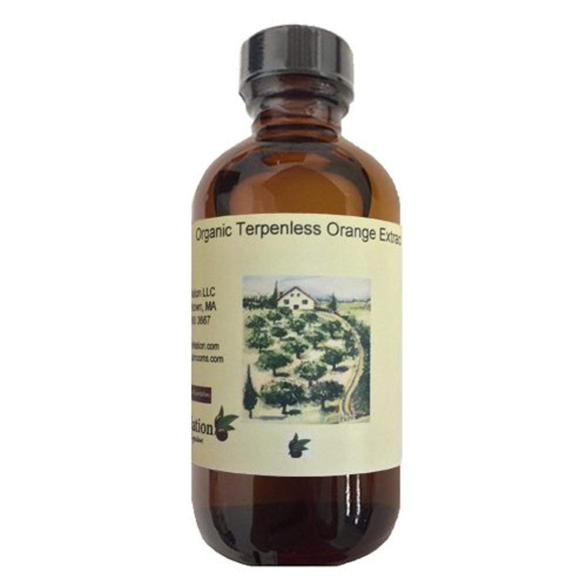 OliveNation Organic Terpeneless Orange Extract, Citrus Flavor, PG Free, Non-GMO, Gluten Free, Vegan - 8 Fl Oz, Model BDAR8