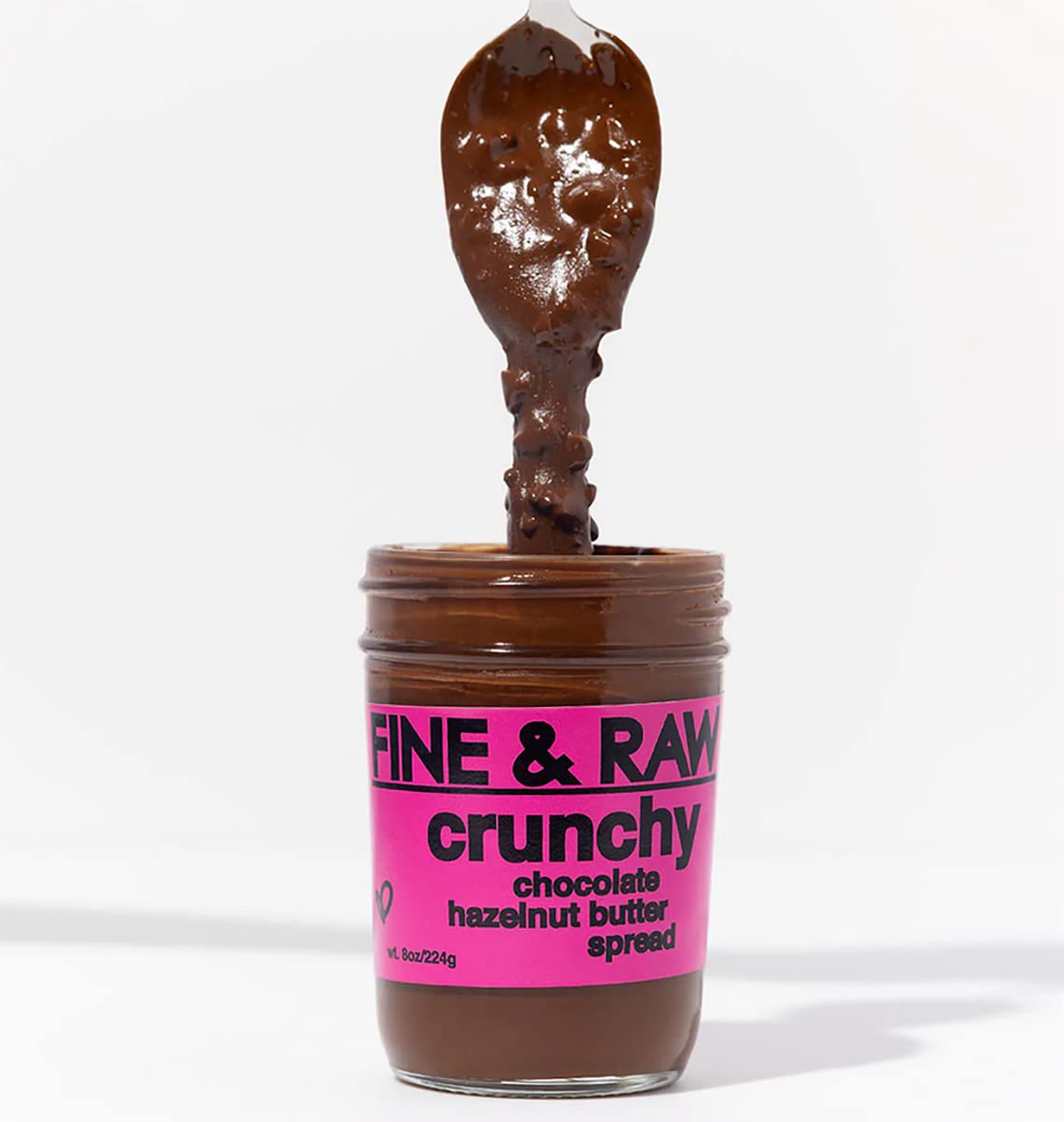 Fine & Raw Hazelnut Butter Spread – Crunchy Chocolate Flavor, Vegan, Organic, 8 Ounces