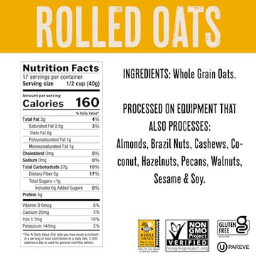 Uncle Crumbles Gluten Free Rolled Oats, 24oz Resealable Bag, Kosher, Non-GMO