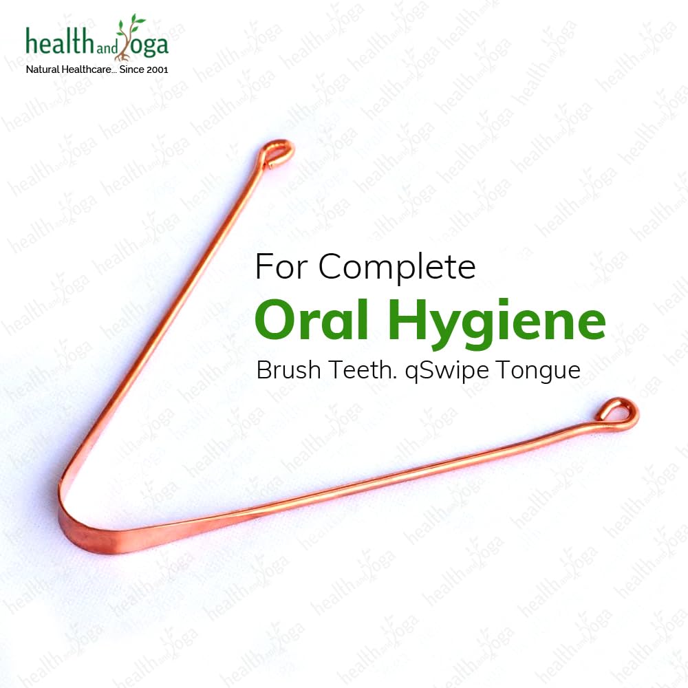 Healthandyoga(Tm) Qswipe Lite Copper Tongue Cleaners - Relief For Bad Breath And Oral Hygiene (Set Of 3)
