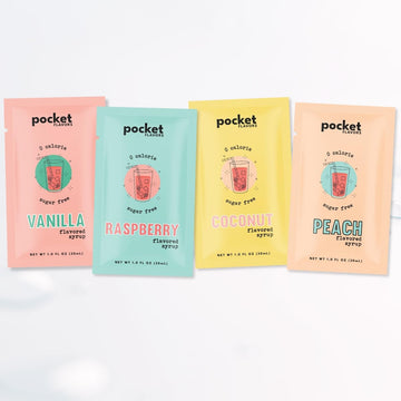 Pocket Flavors Zero Calorie Flavored Syrup Variety Pack, 8 Pack, 0.13 Fl Oz Each