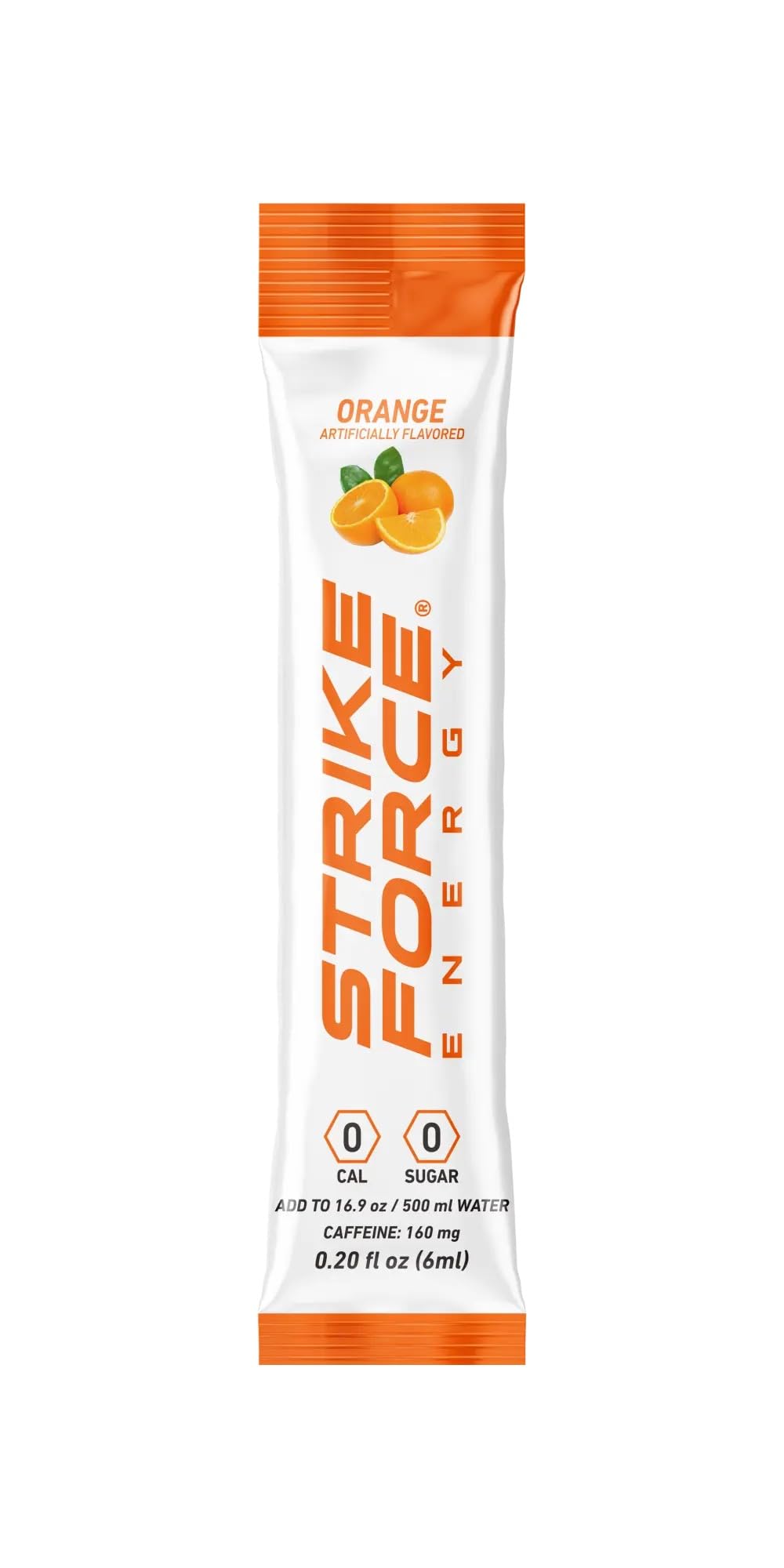 Strike Force Energy Drink Mix - Orange Flavor - Sugar Free, Keto Friendly - 40 Liquid Packs