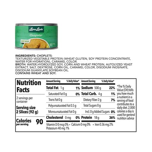 Loma Linda Plant-Based Meats Choplets, 13 oz, 12 Pack - Vegan Protein Source, Meat Alternative