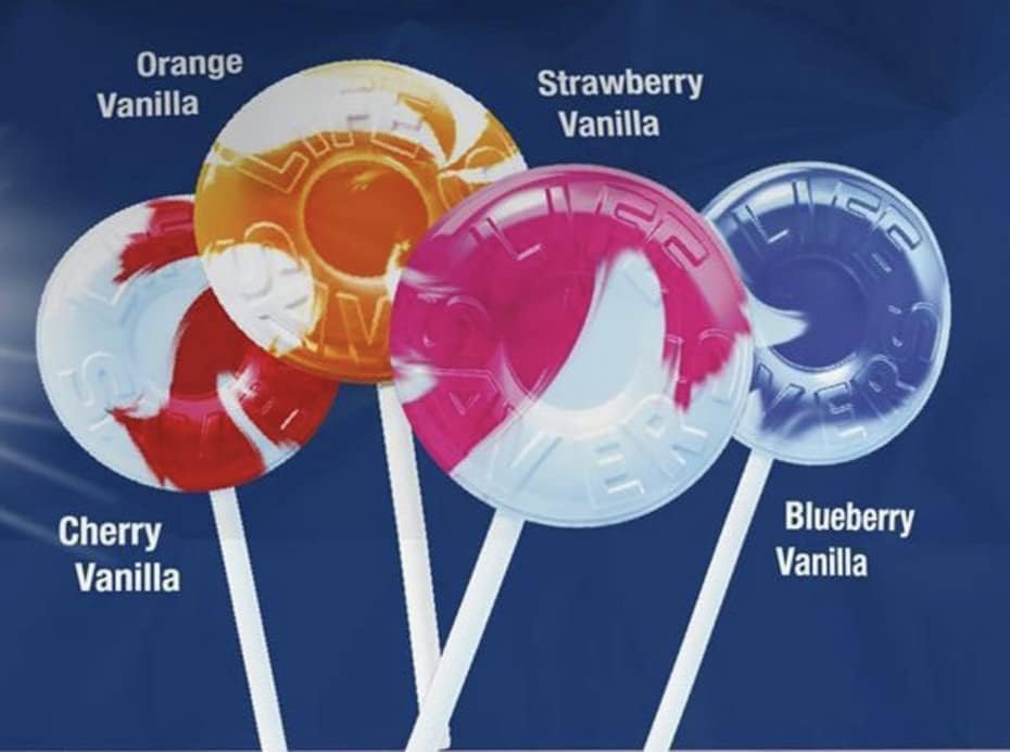 PITCHING PIGEON Life Saver Swirl Lollipops - 60 Count Bulk Candy, 4 Flavors, Wrapped Suckers