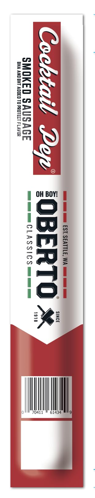 Oberto Beef & Pork Smoked Sausage Sticks, Peperoni Style, 0.8 Ounce (Pack of 12)