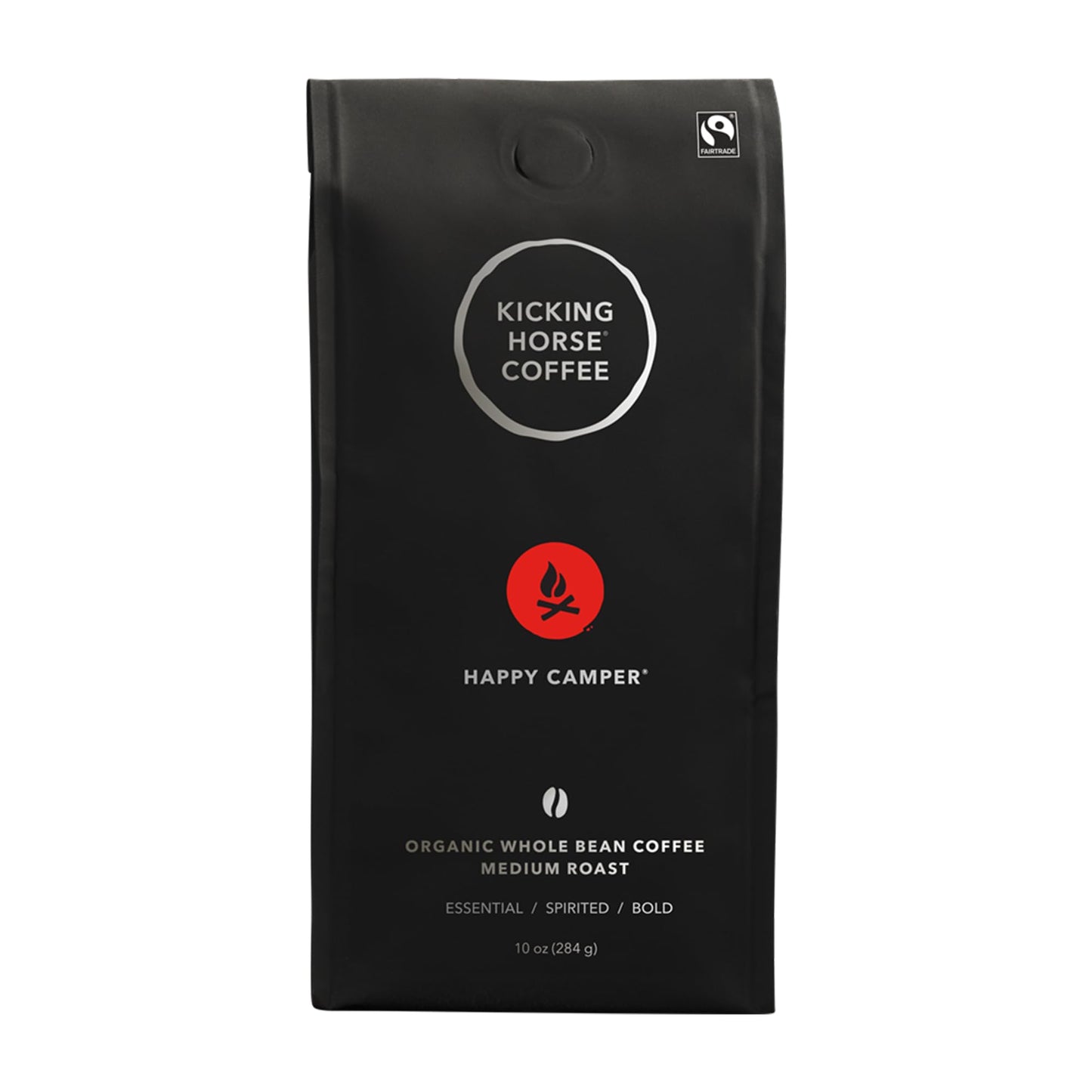 Kicking Horse Happy Camper Whole Bean Coffee, Organic Fairtrade, 10 Ounce, Pack of 6