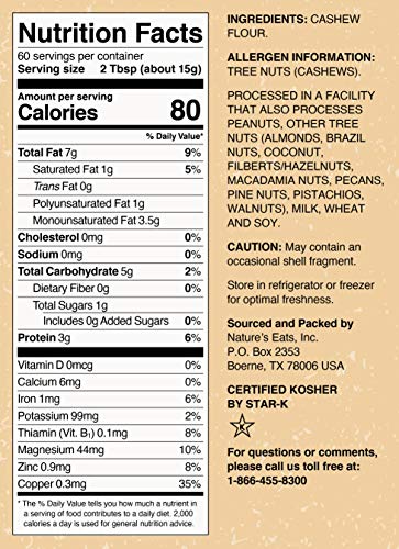 Nature's Eats Cashew Flour Finely Ground, 32 Ounce
