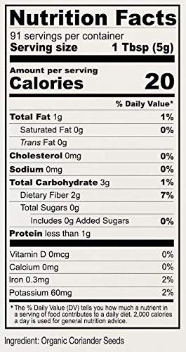 Anthonys Organic Coriander Seeds, 1 lb, Gluten Free, Non GMO, Non Irradiated, Keto Friendly