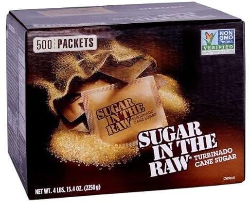 Generic Sugar in Raw Turbinado Cane Sugar Packets, 500 ct., 64 Ounce, Pack of 1