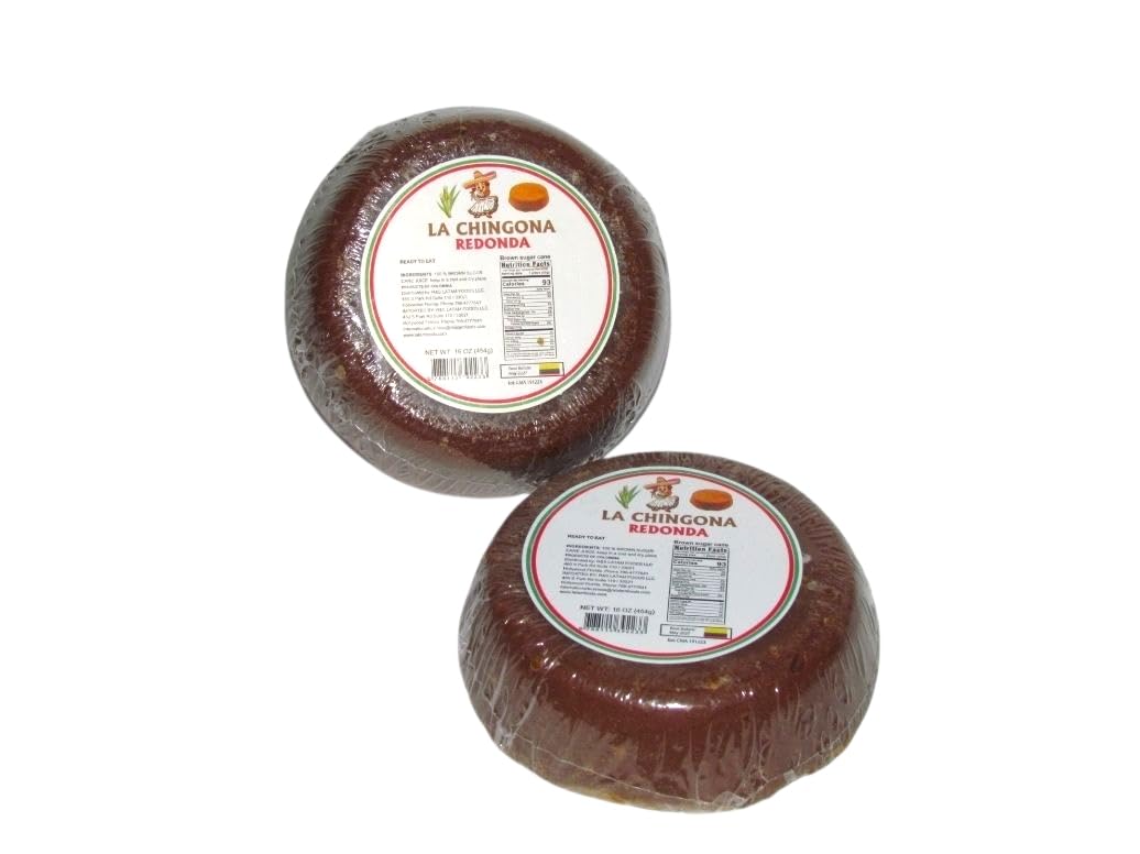 Sugar Cane Colombian Panela - 100% Natural Unrefined - Whole Brown Sugar Cane (2 PACK 16 oz ROUND)