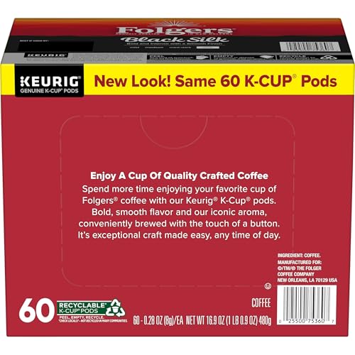 Folgers Black Silk Coffee  Dark Roast  Keurig K-Cup Pods  10 Count Box (Pack of 6)