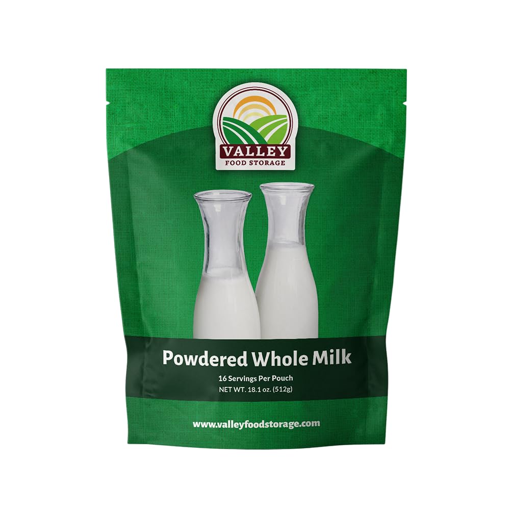Valley Food Storage Whole Milk Powder | Contains Vitamin A & Vitamin D | Powdered Milk Long Term Storage, 25 Year Shelf Life | C