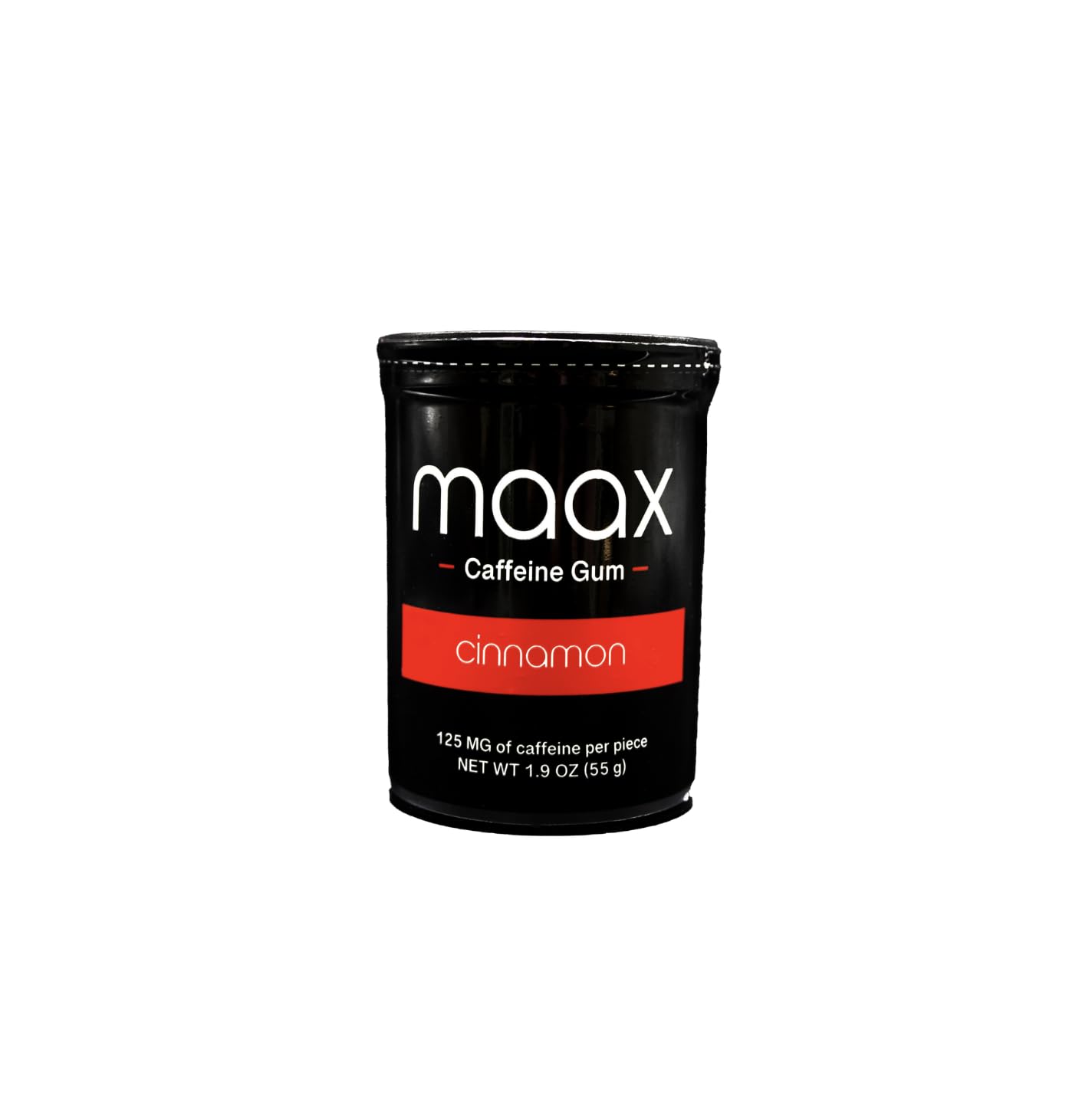 Maax Caffeine Energy Gum - Focus Gum with 125mg Caffeine - 25 Pieces - Cinnamon - 1.9 Ounce