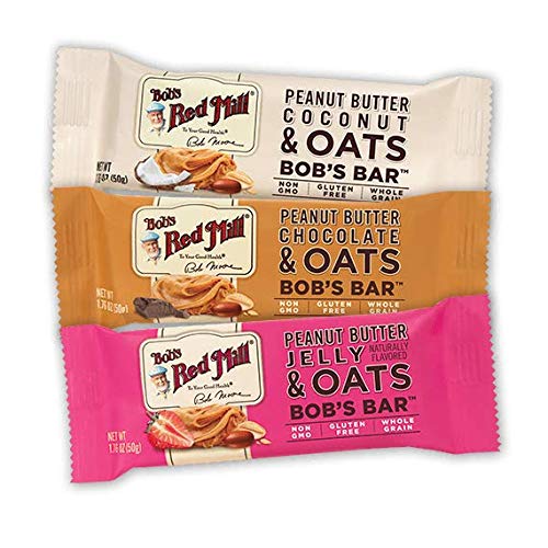Bobs Red Mill Peanut Butter Chocolate & Oats Snack Bar - 1.76 Ounce (Pack of 12) - Gluten Free, Non-GMO, Whole Grain
